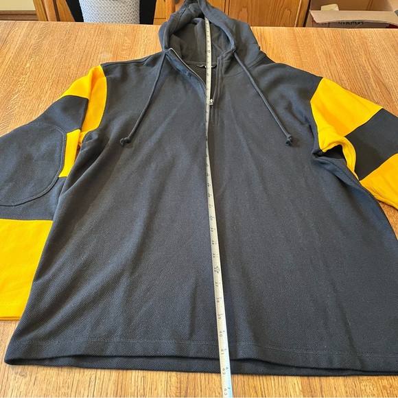 J. Peterman Men’s Elbow Patch Rugby Gray Yellow Shirt Large 100% Cotton - Picture 5 of 11